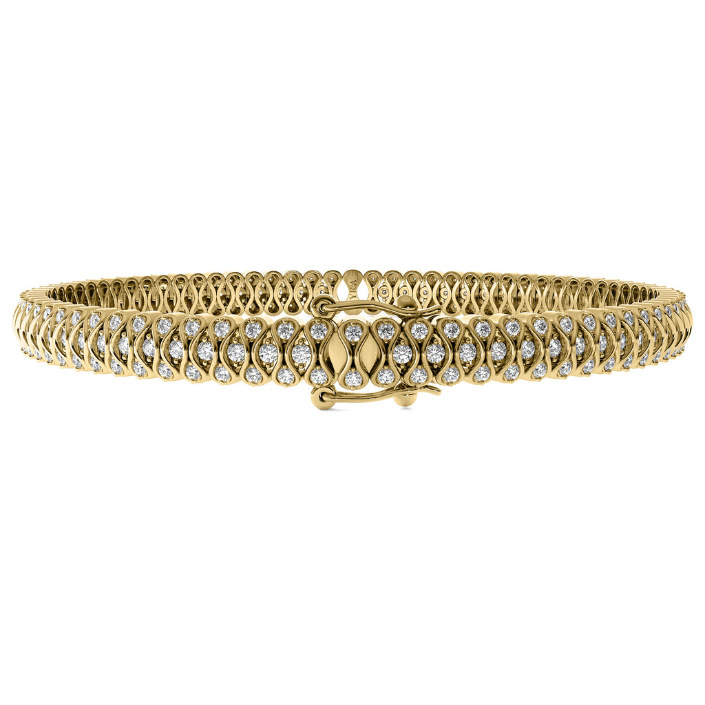 The Ginny Bracelet in solid 14k yellow gold with lab-grown diamonds by Lyra Fine Jewelry.