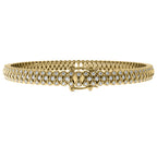 The Ginny Bracelet in solid 14k yellow gold with lab-grown diamonds by Lyra Fine Jewelry.