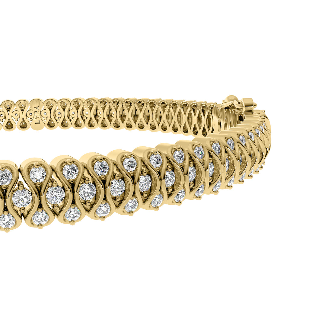 The Ginny Bracelet in solid 14k yellow gold with lab-grown diamonds by Lyra Fine Jewelry.