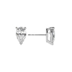 Signature Pear Diamond Stud Earrings in solid 14k white gold with premium lab-grown diamonds by Lyra Fine Jewelry.