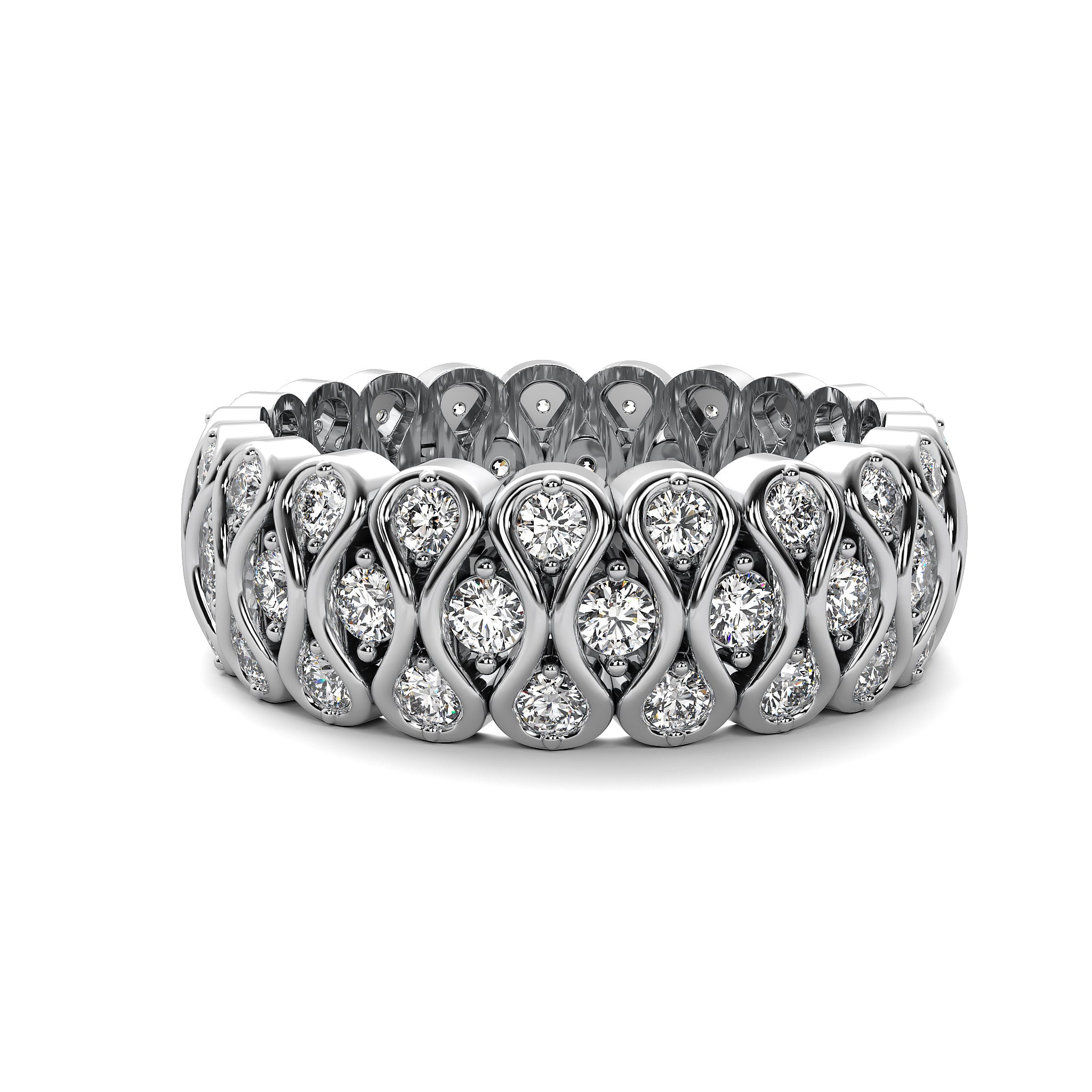 The Ginny Ring in solid 14k white gold with lab-grown diamonds by Lyra Fine Jewelry.