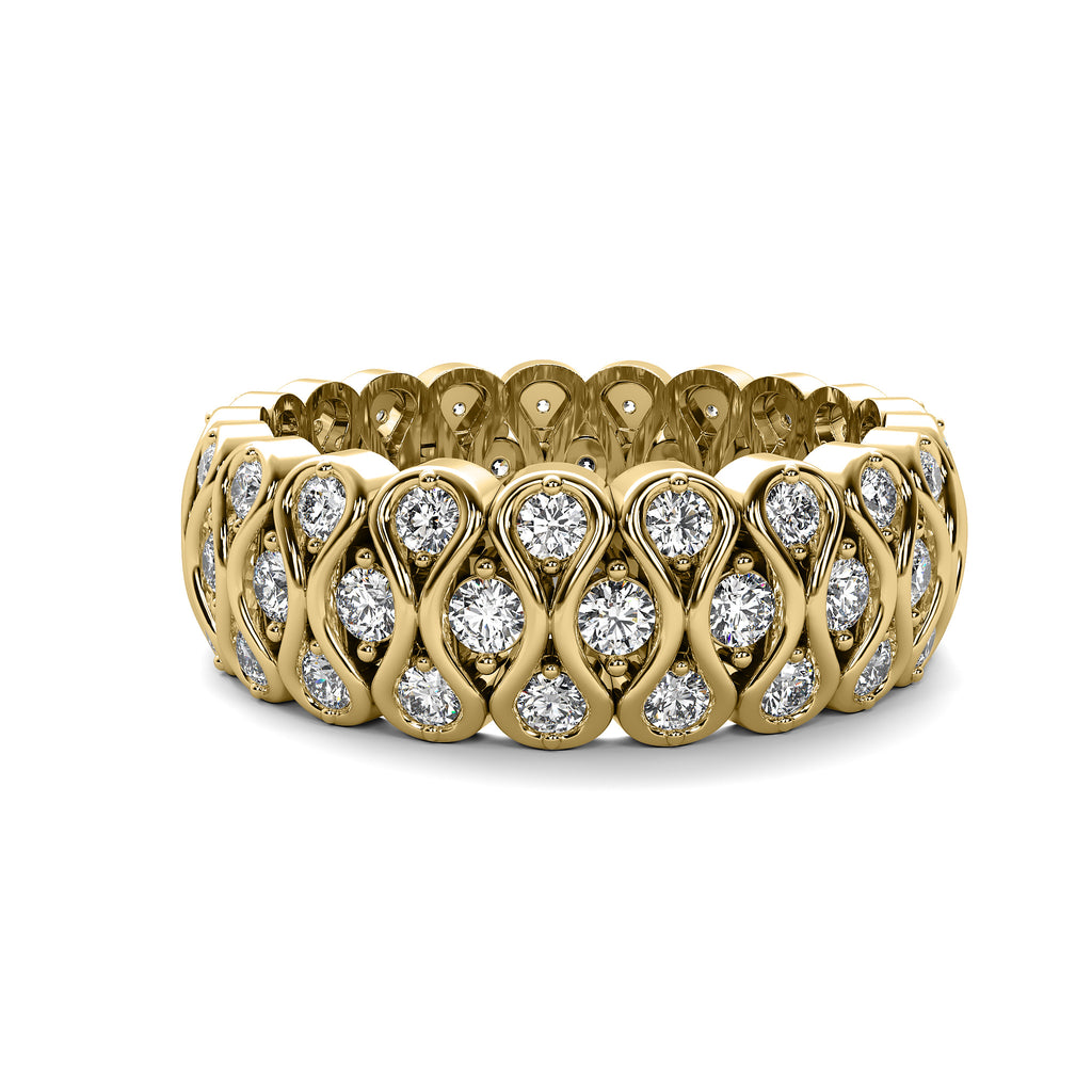 The Ginny Ring in solid 14k yellow gold with lab-grown diamonds by Lyra Fine Jewelry.