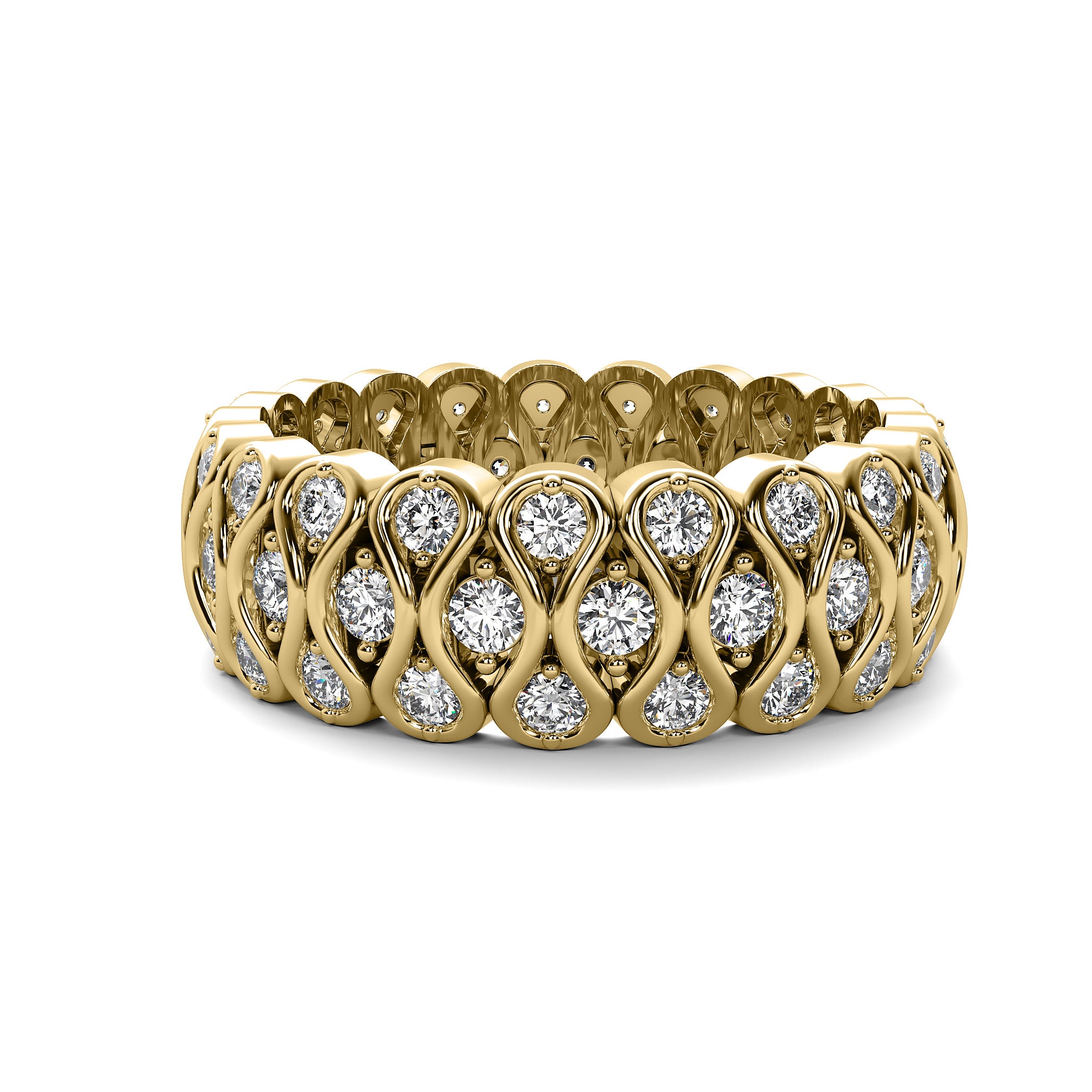 The Ginny Ring in solid 14k yellow gold with lab-grown diamonds by Lyra Fine Jewelry.