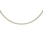 East-West oval lab diamond tennis necklace in solid 14k gold