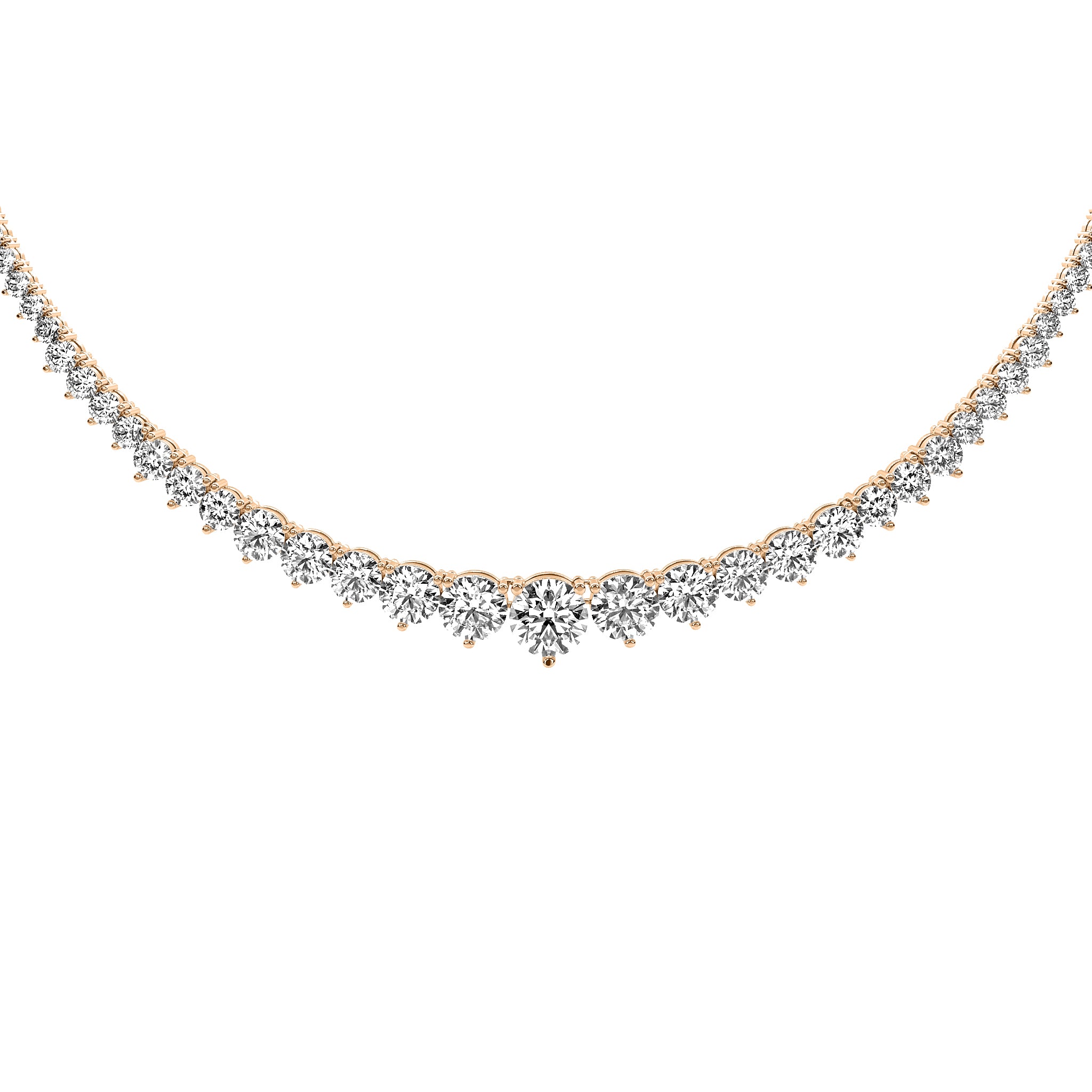 Graduated Round Tennis Necklace