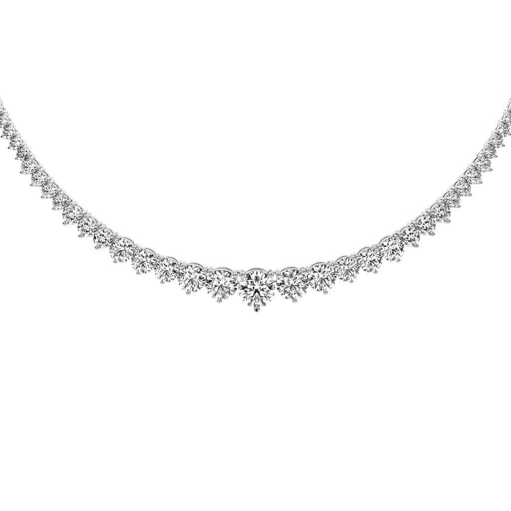Graduated Round Tennis Necklace