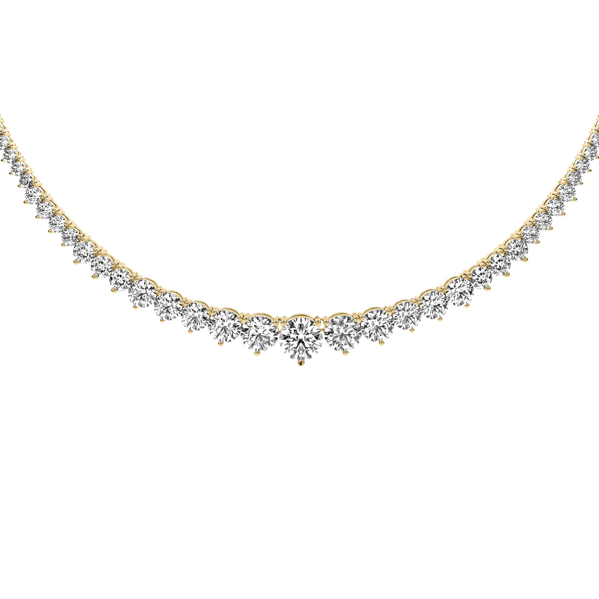 Graduated Round Tennis Necklace