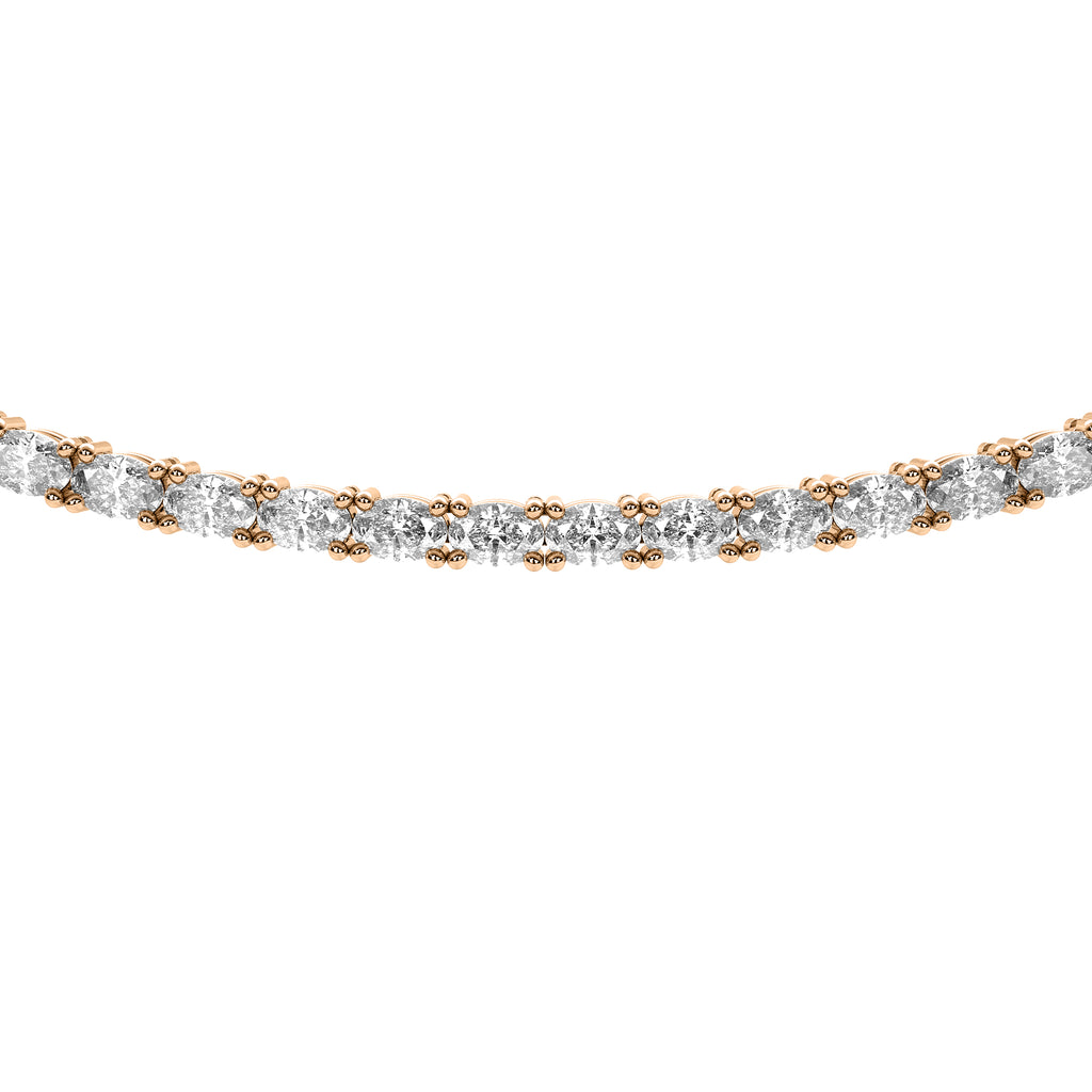 East-West Oval Tennis Necklace