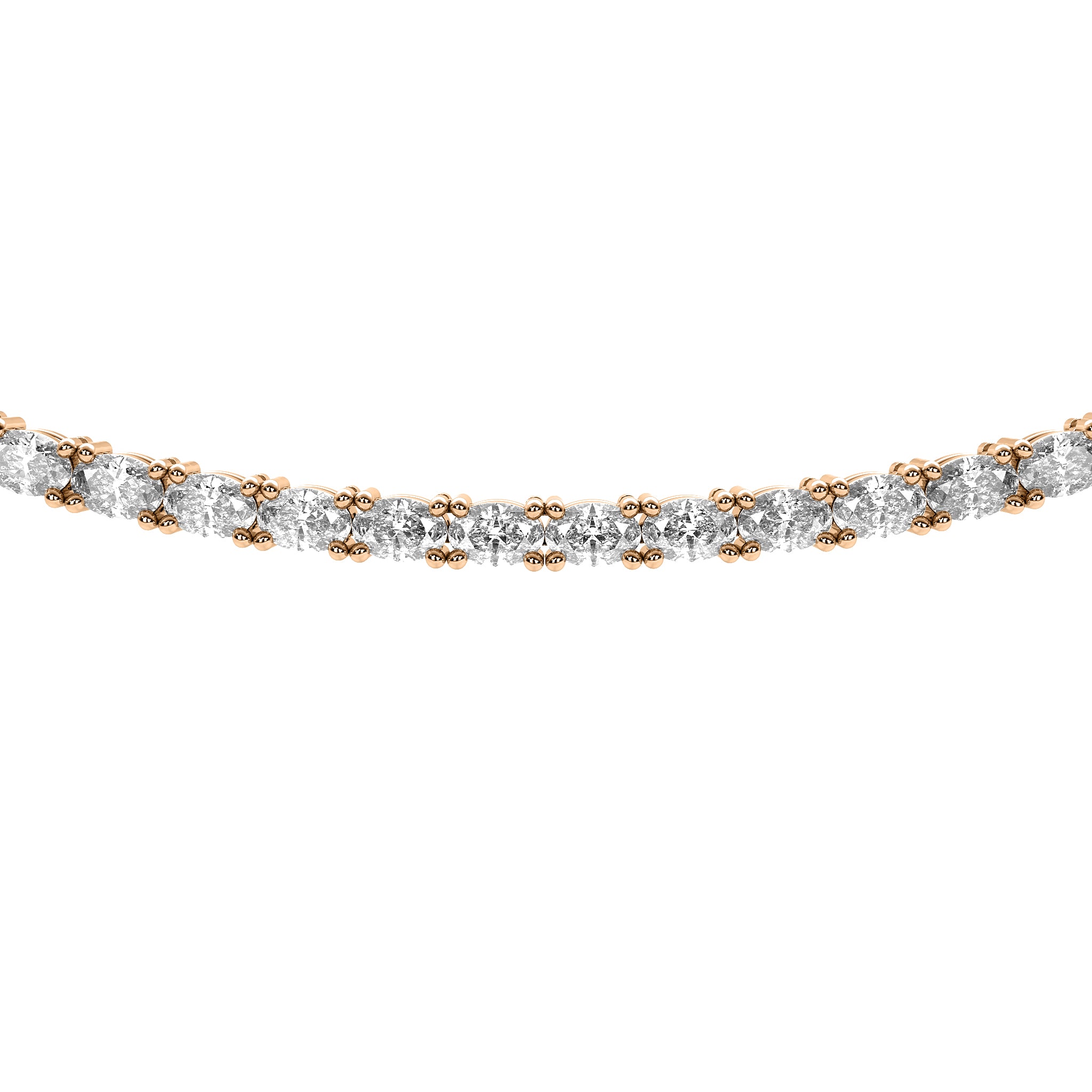 East-West Oval Tennis Necklace