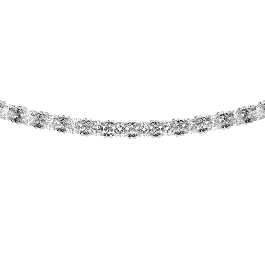 East-West Oval Tennis Necklace
