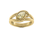 Keepsake pear yellow lab diamond ring in solid 14k gold