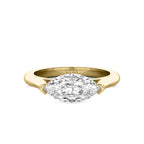 Marquise Solitaire pinky ring in solid 14k gold