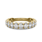 Oval lab diamond 3/4 eternity band in solid 14k gold