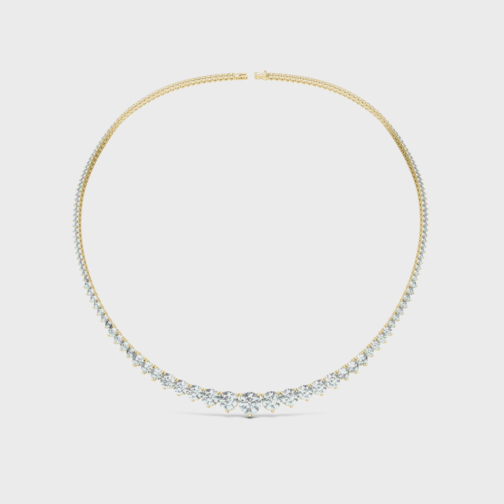 Graduated Round Tennis Necklace